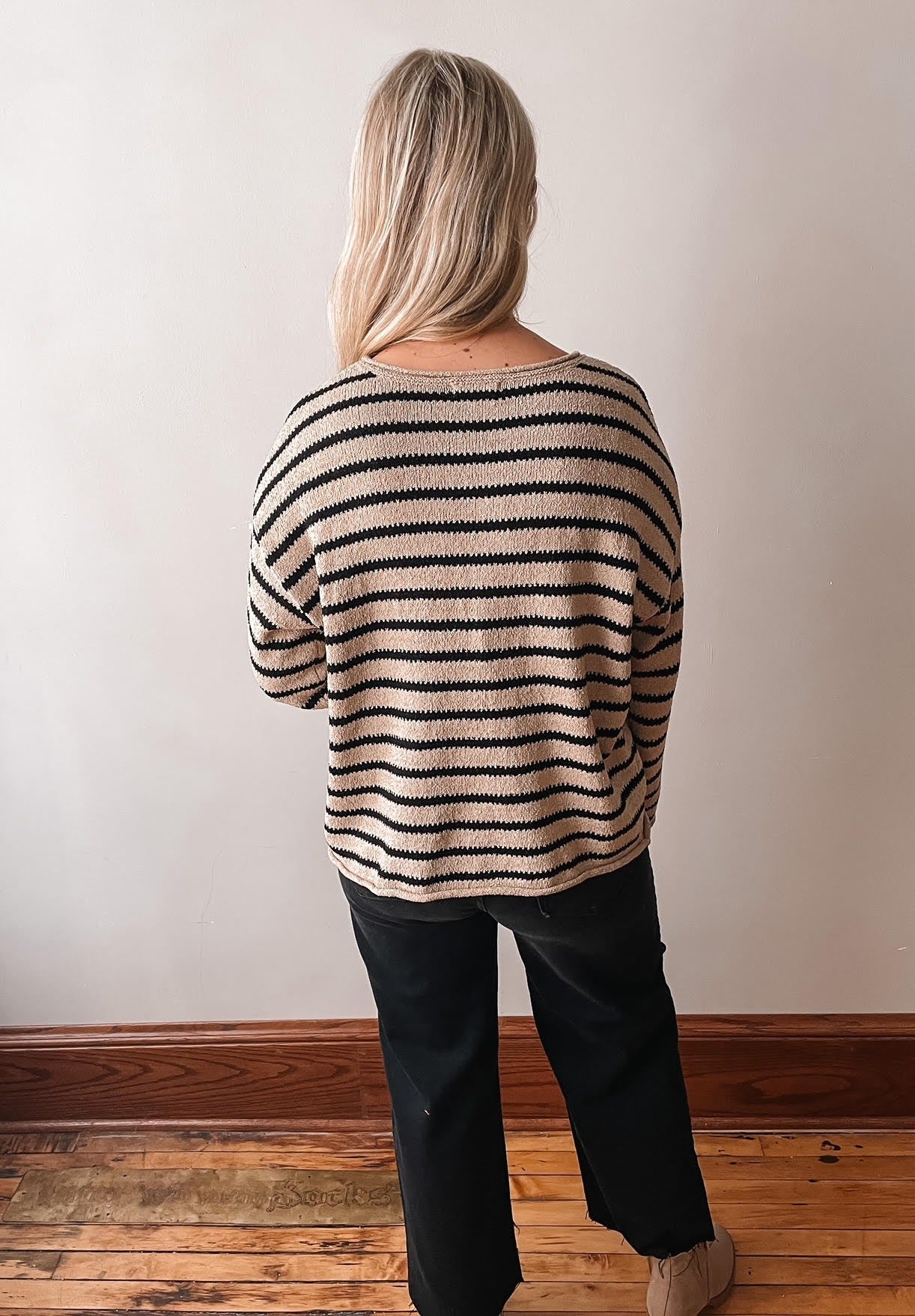 Taupe + Black Casual Sweater