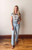 Teal Short Sleeve Sweater Top