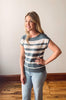 Teal Short Sleeve Sweater Top