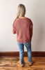 Terracotta V-Neck Textured Sweater