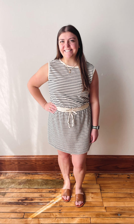 Terry Cloth Striped Dress