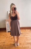 Velvet + Chiffon Taupe Dress