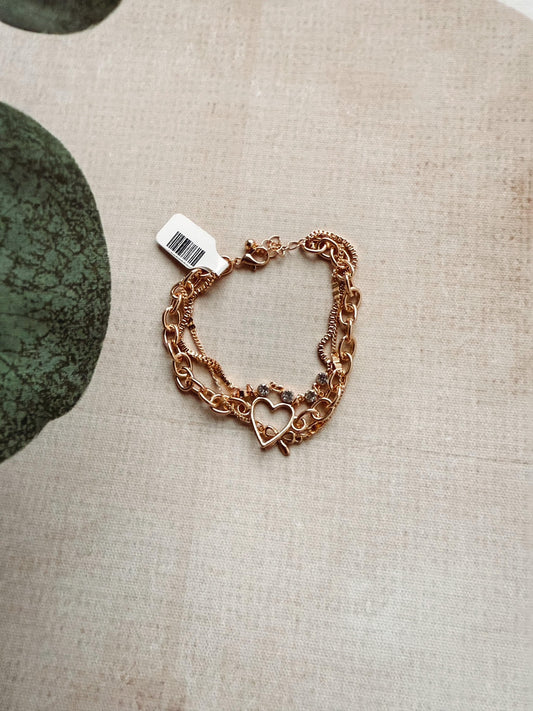 Vivienne Bow & Heart Station Bracelet