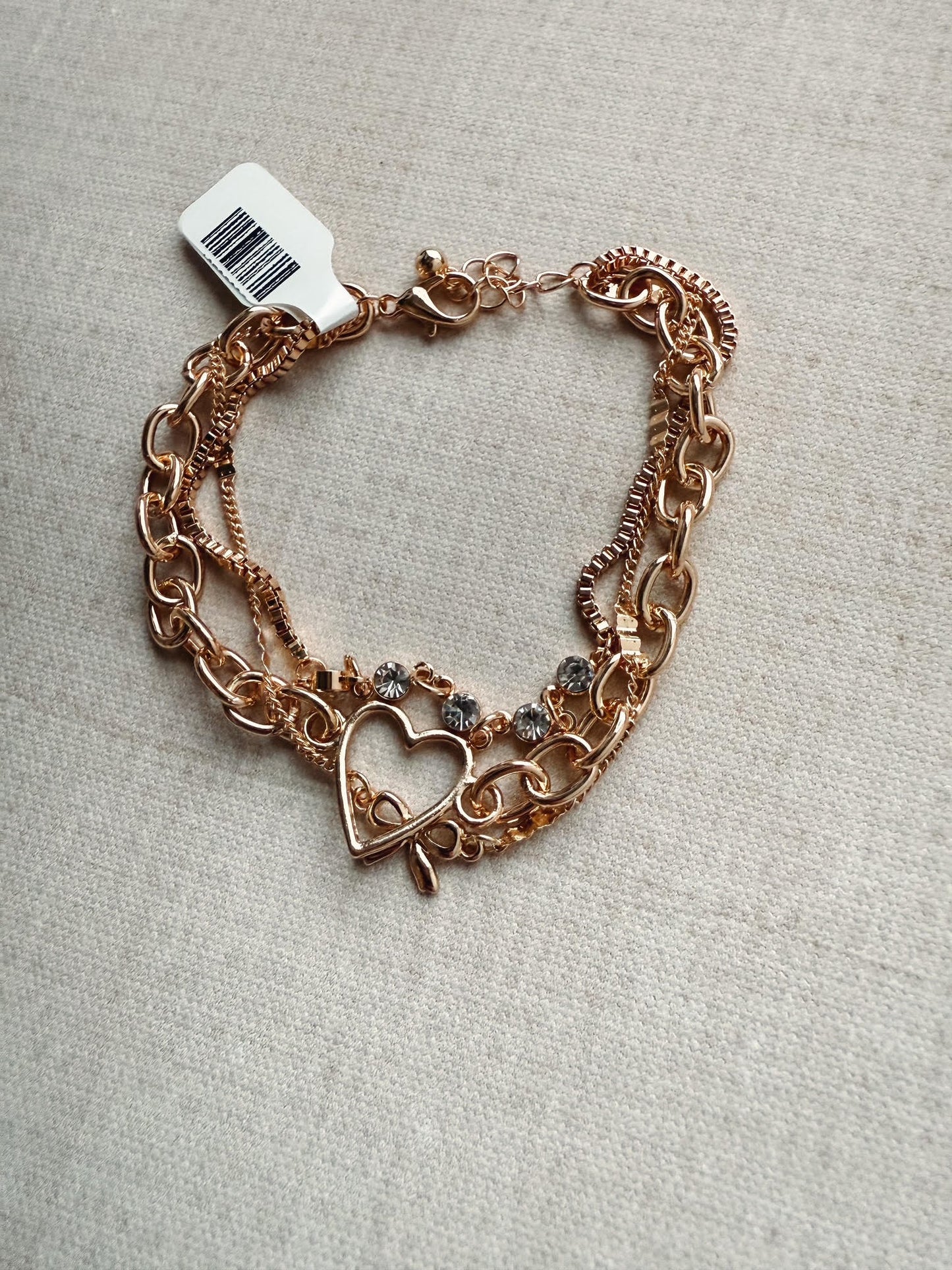 Vivienne Bow & Heart Station Bracelet