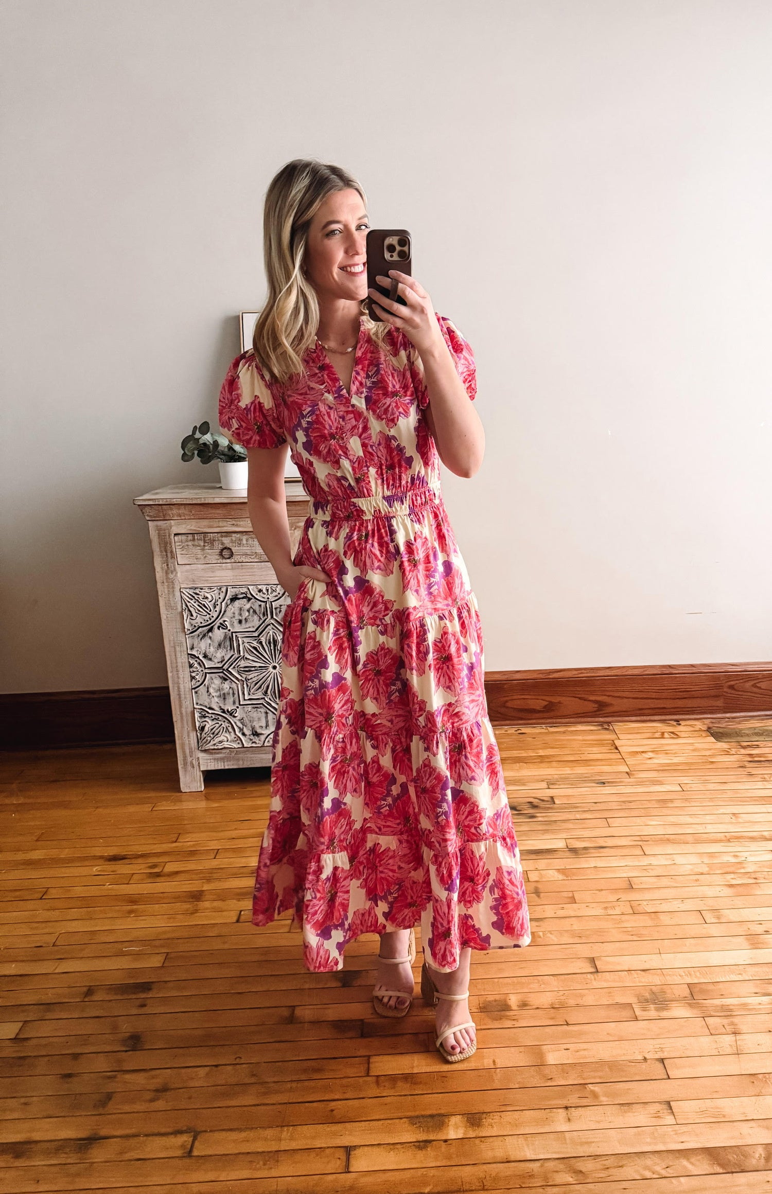zara pink layered dress Zara + Tiered Midi Dress