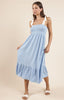 Delilah Sky Blue Smocked Midi Dress