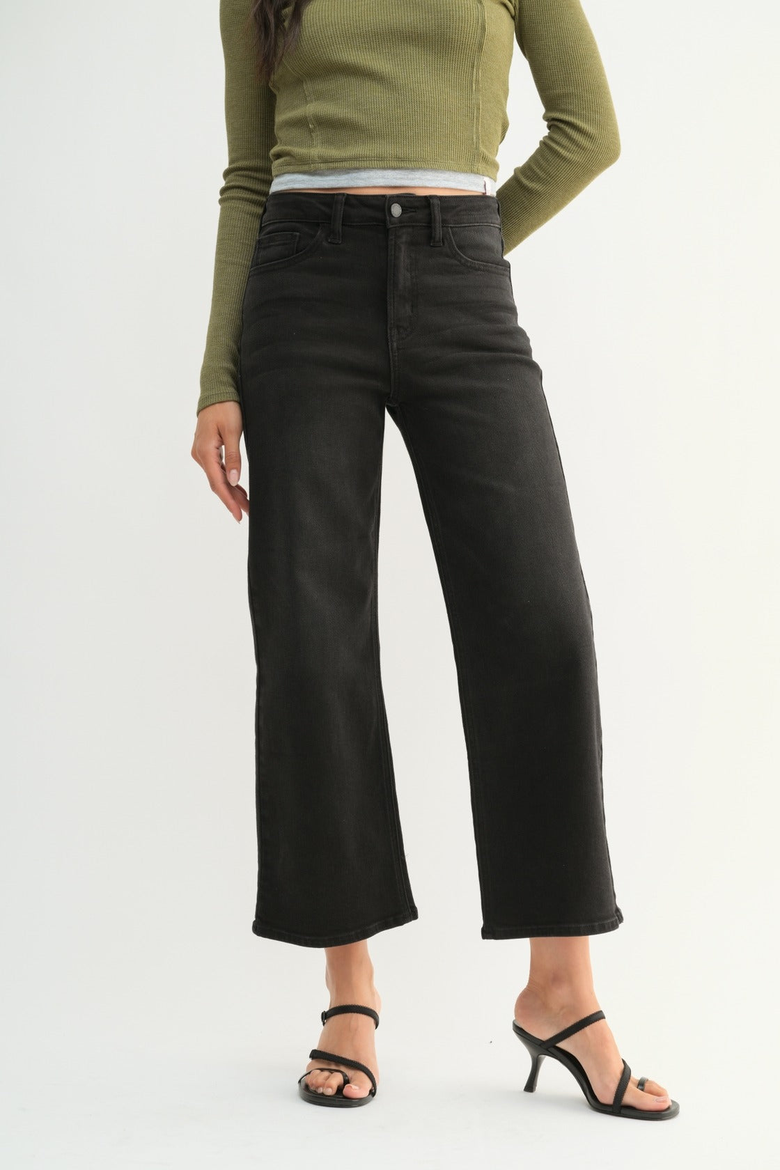 High Rise Black Wide Leg Jeans