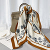 Navy + Carmel Floral Square Scarf