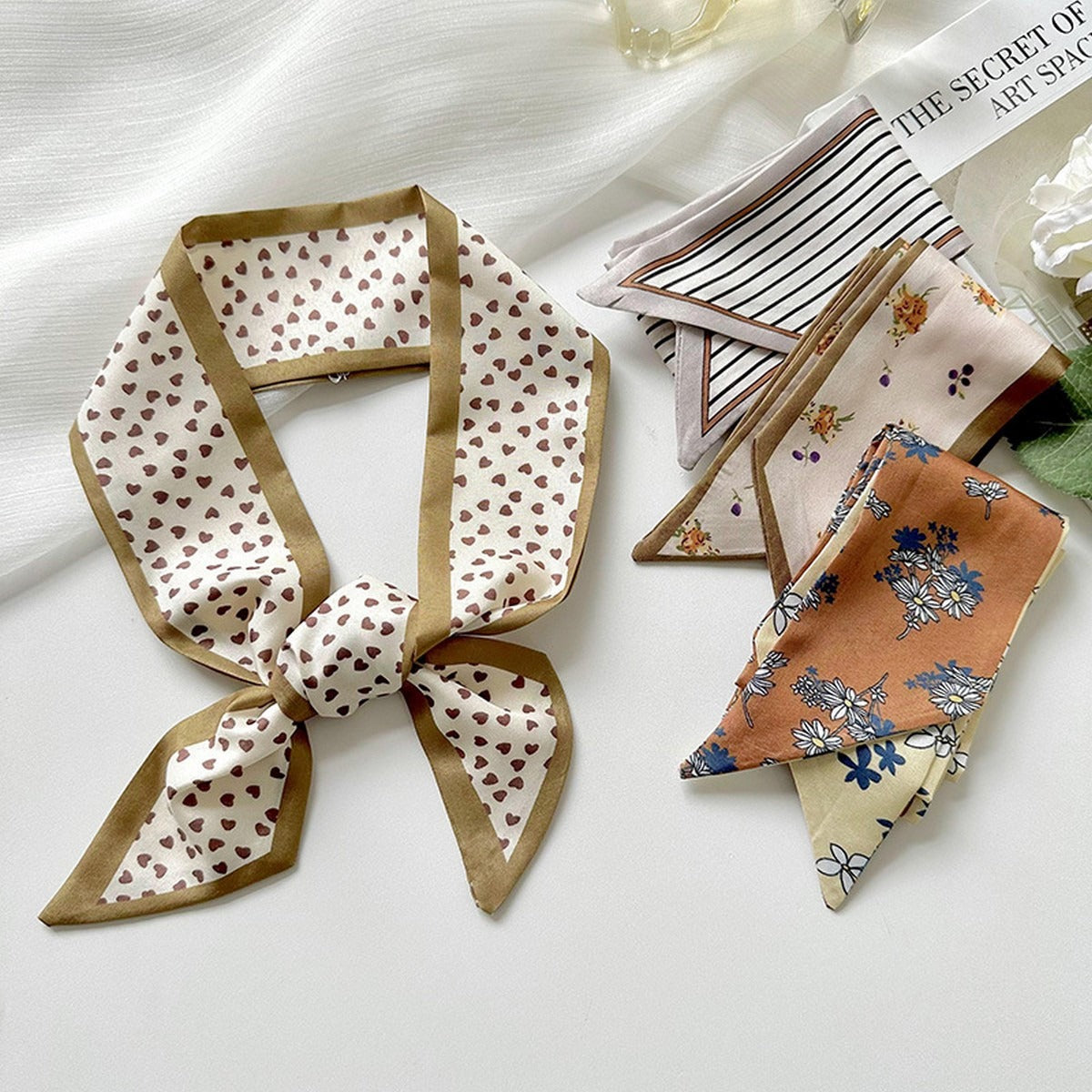Printed Headband Scarf - Champagne Lines