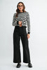 Black Twill Wide Leg Trouser