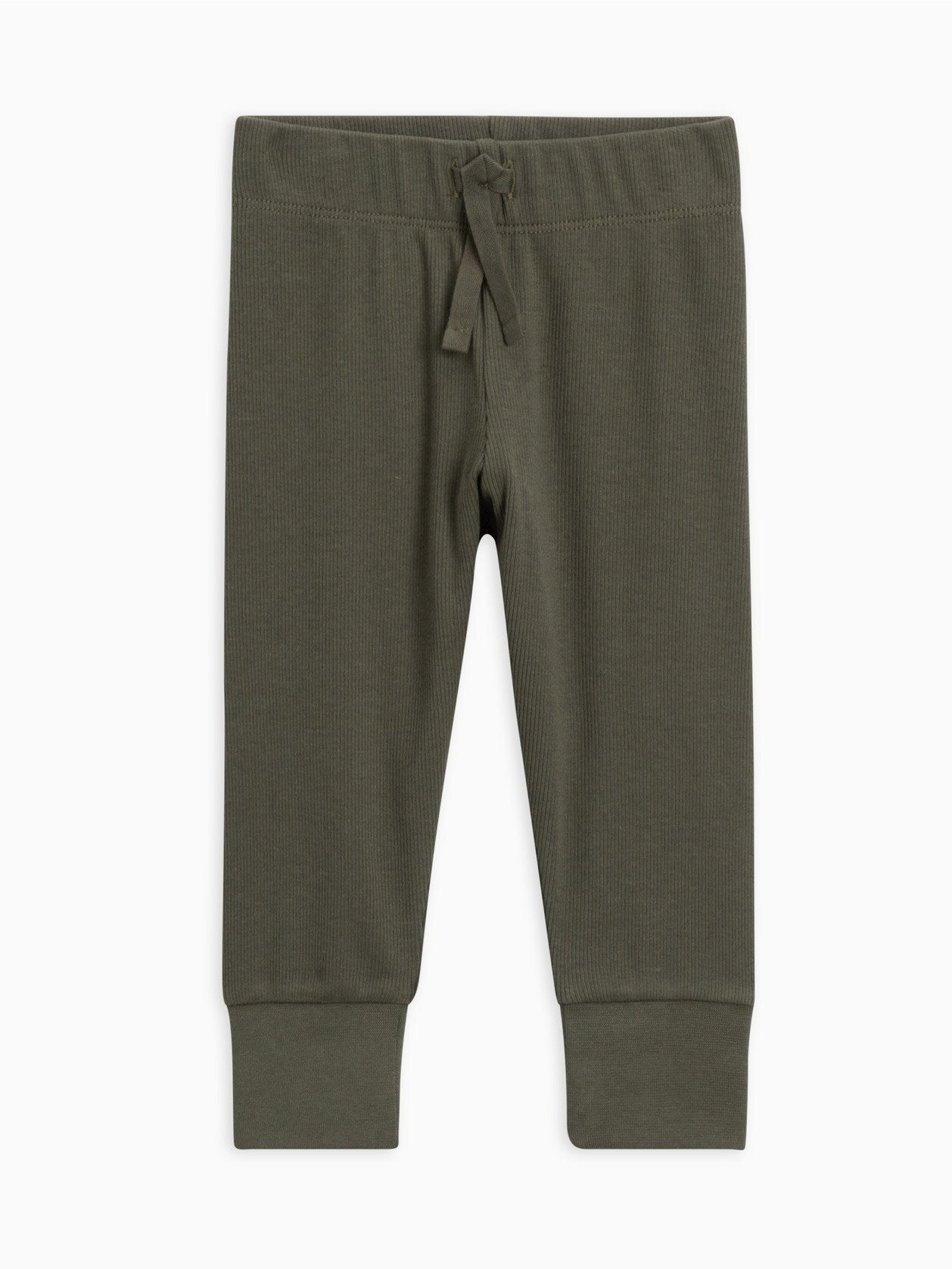 Olive Ribbed Baby Joggers