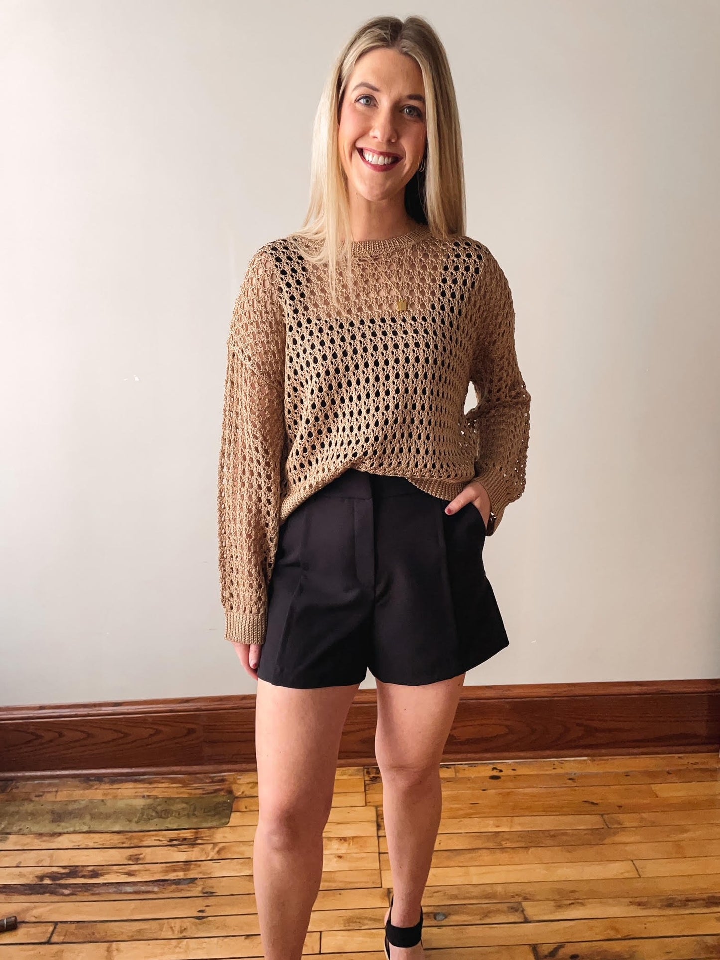 Gold Crochet Sweater