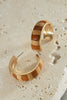 Faux Leather Two Tone Hoop Earrings