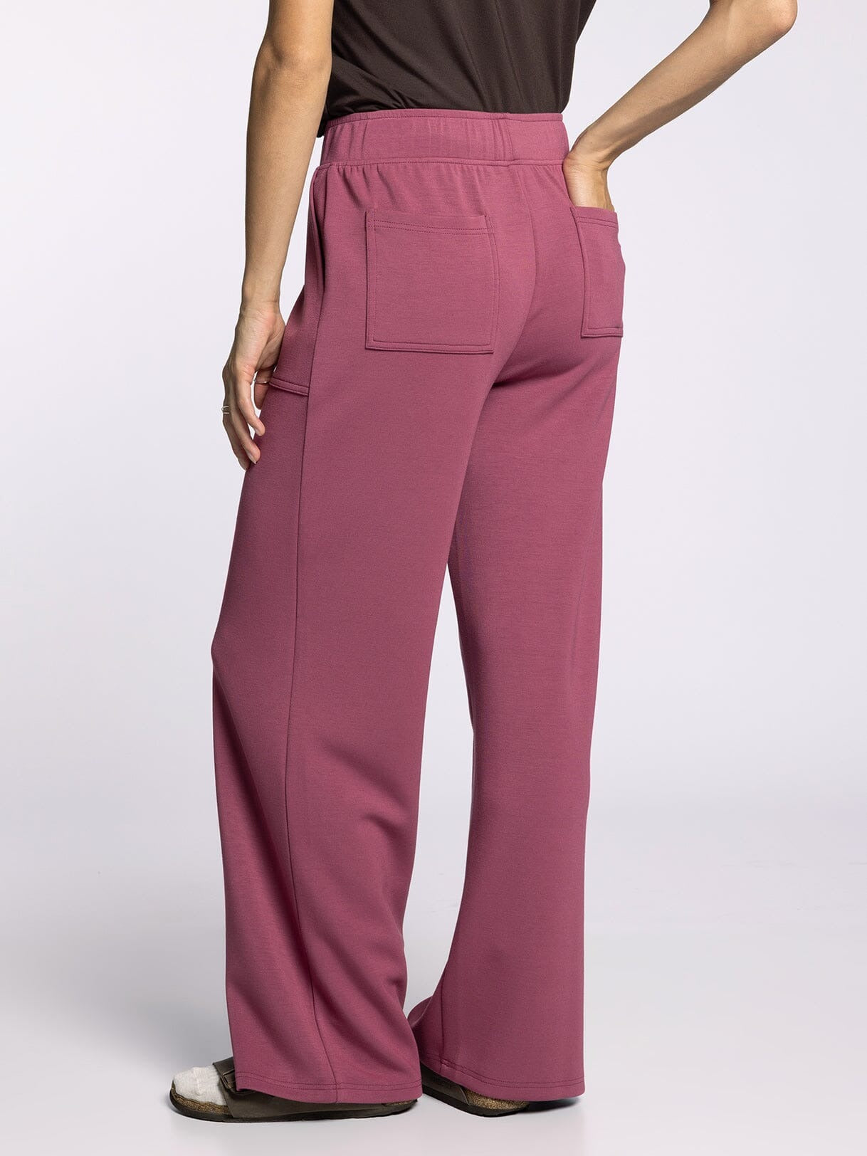 Doris Wide Leg Joggers - Vintage Rose