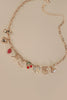 Multi Charm Bow Cherry Heart Necklace