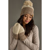 Beige + Taupe Color Block Pom Hat