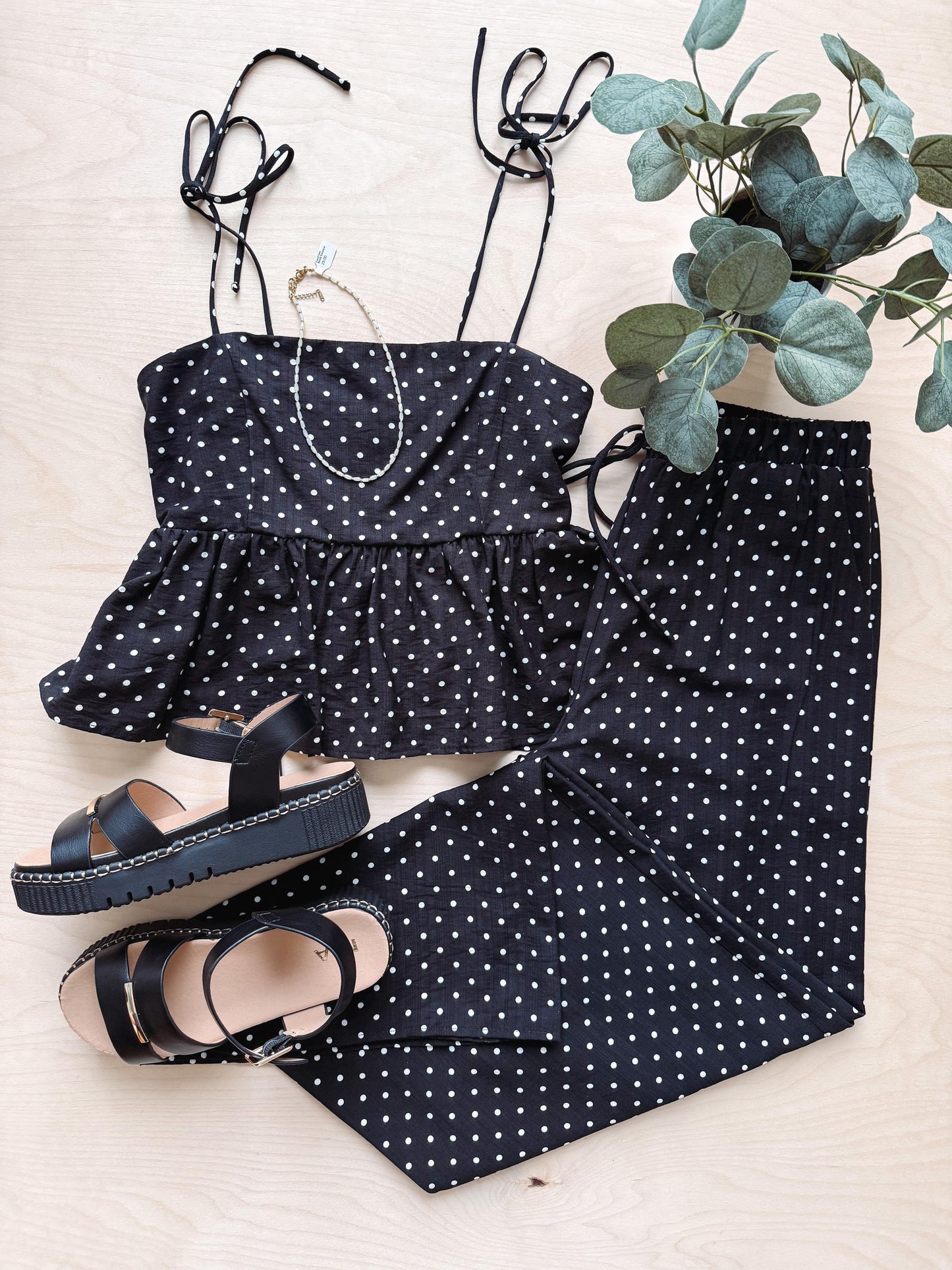 Teagan Black + White Dot Pants