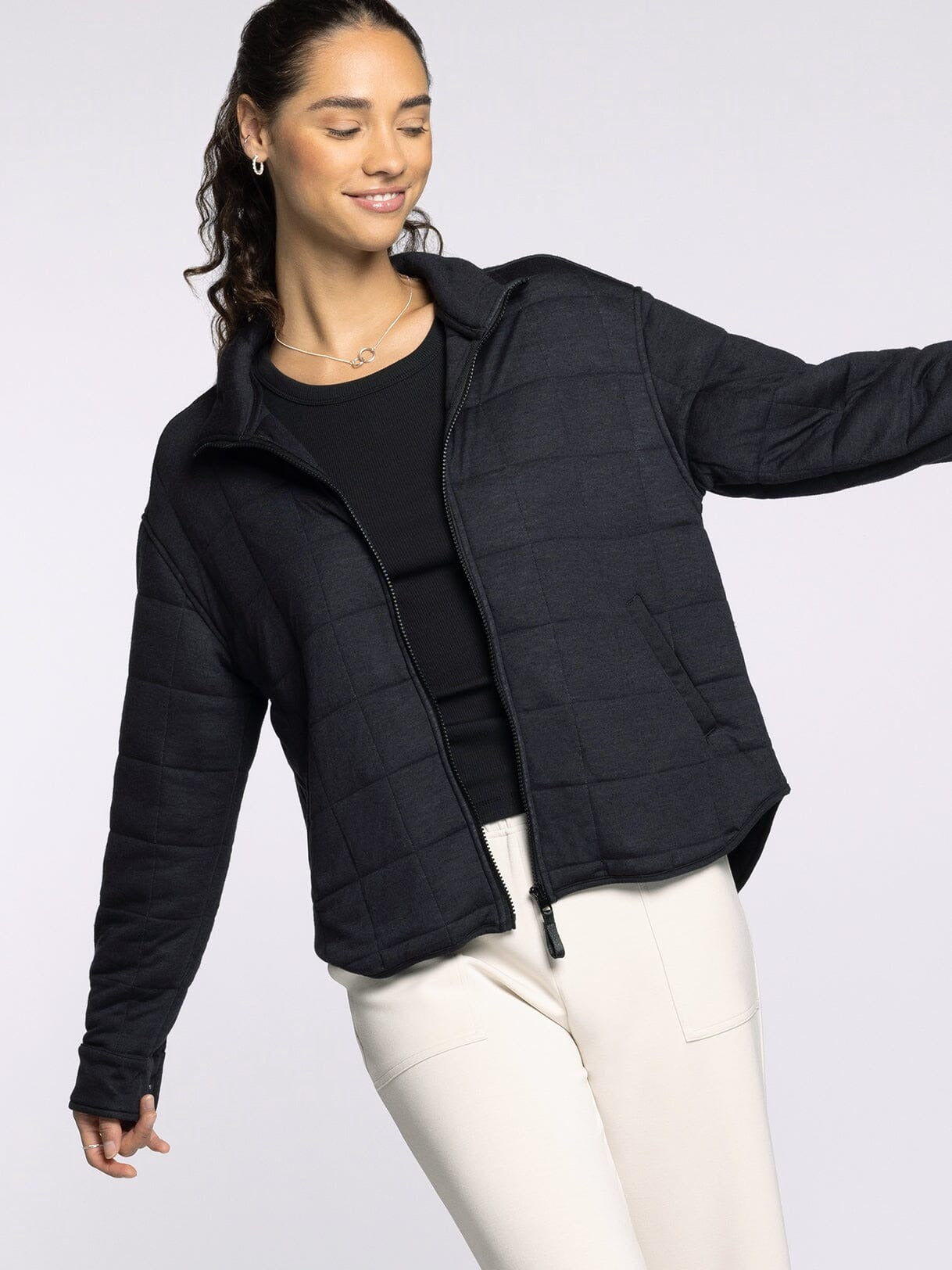 Indiana Quilted Jacket - Black Heather