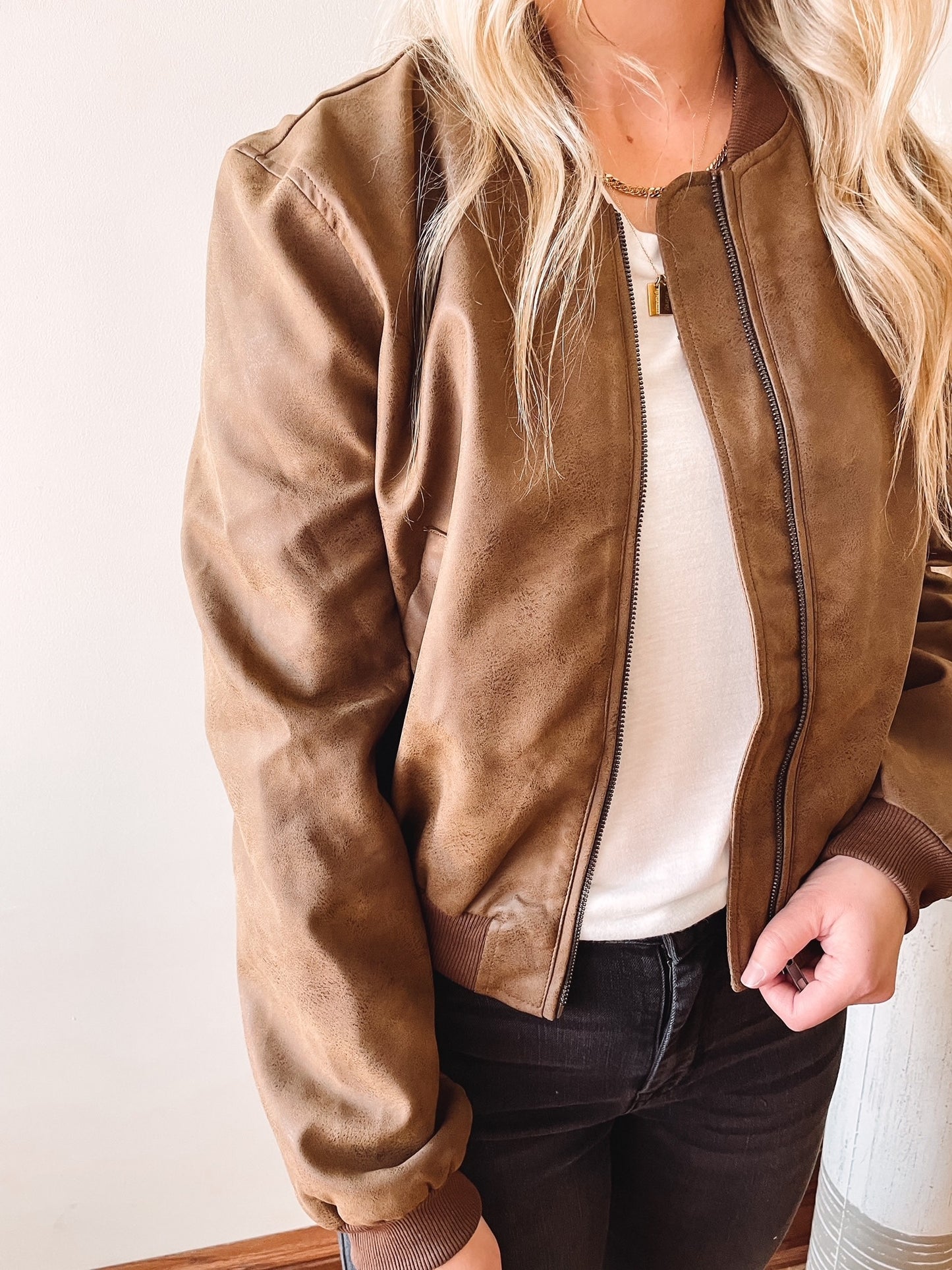 Lindsey Brown Bomber Jacket