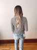 Long Sleeve Black + White Stripe Top