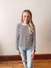 Long Sleeve Black + White Stripe Top