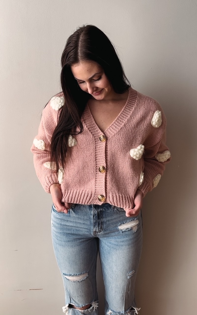 Loverly Pink Heart Cardigan