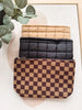 Tan Quilted Makeup Bag