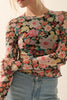 Emily Black Floral Mesh Top
