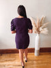 Jane Deep Purple Puff Sleeve Dress