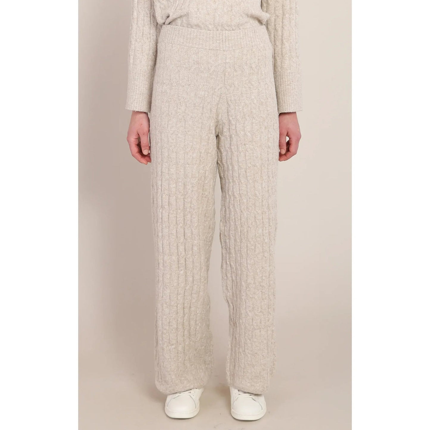 Tilly Beige Cable Knit Pants