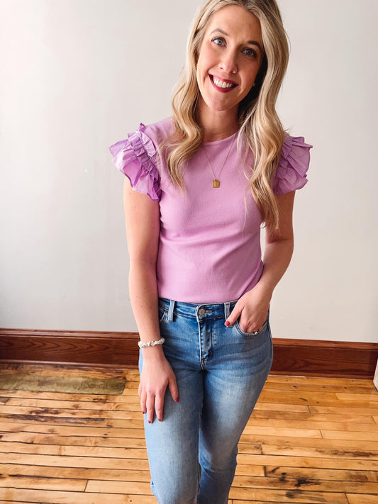 Lavender Ruffle Tank