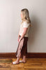 Brown Satin Midi Skirt