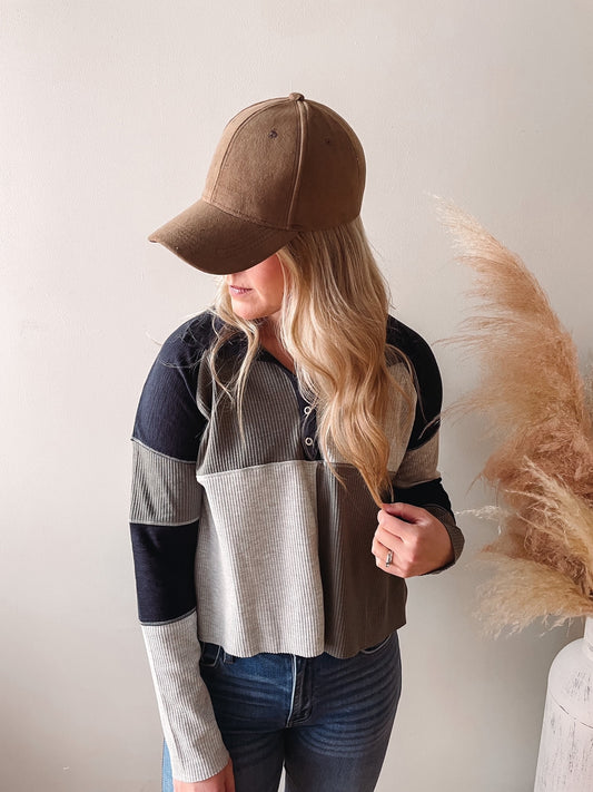 Brown Suede Baseball Cap