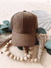 Brown Suede Baseball Cap