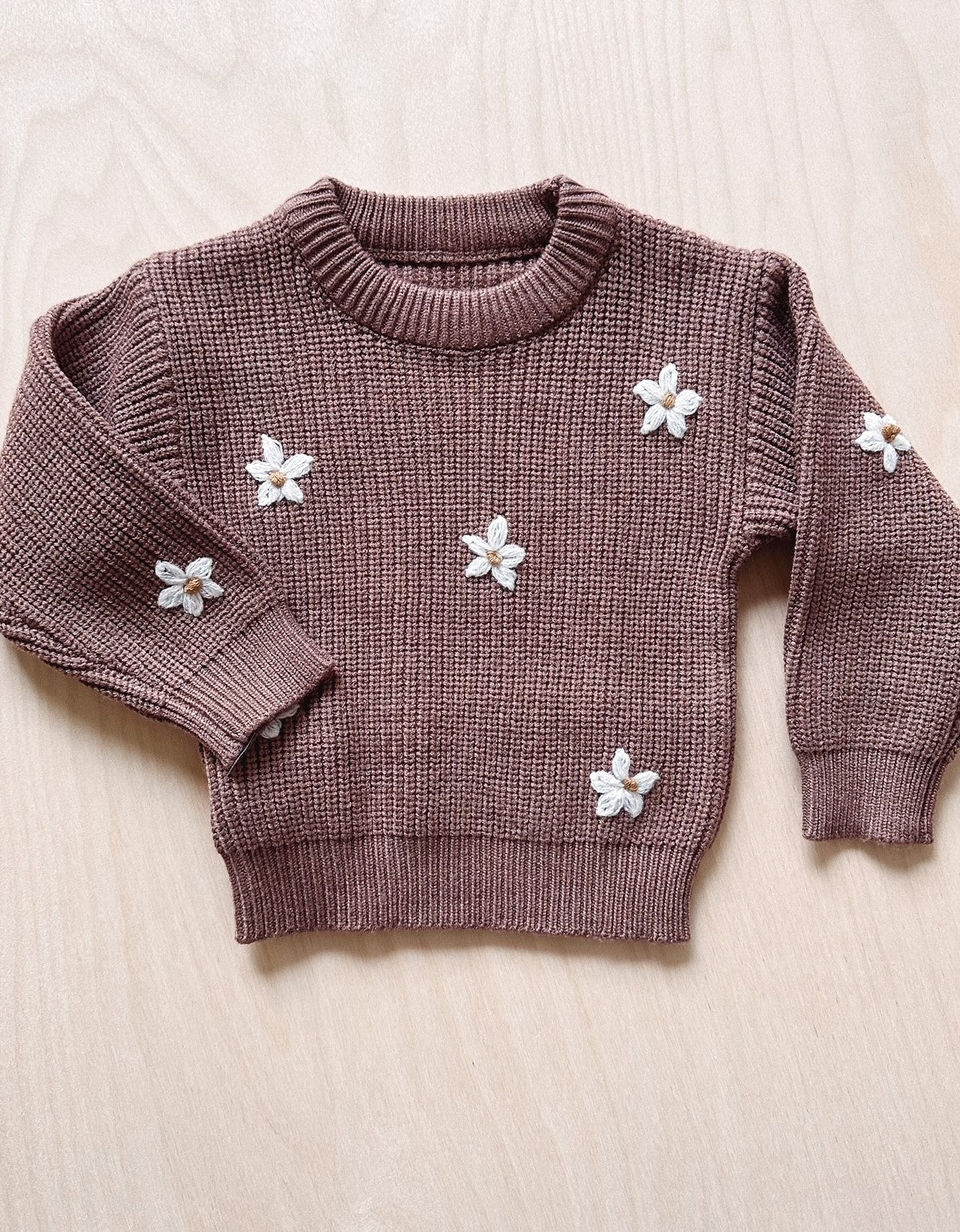 Camel Daisy Baby Sweater