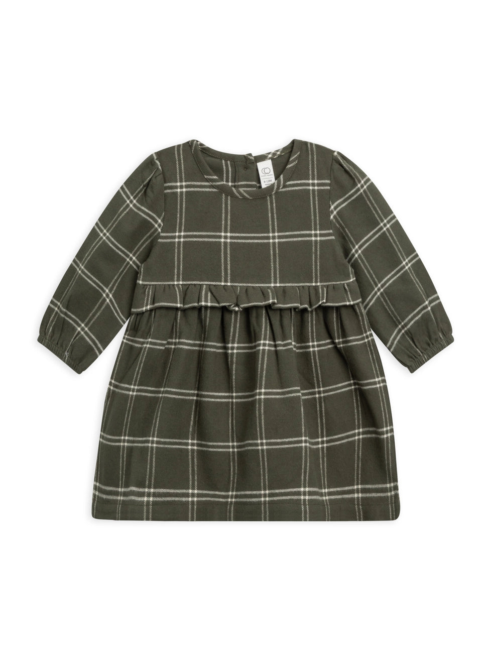 Sydney Flannel Ruffle Dress - Olive
