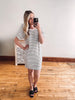 Black Striped Ruffle Sleeve Dress