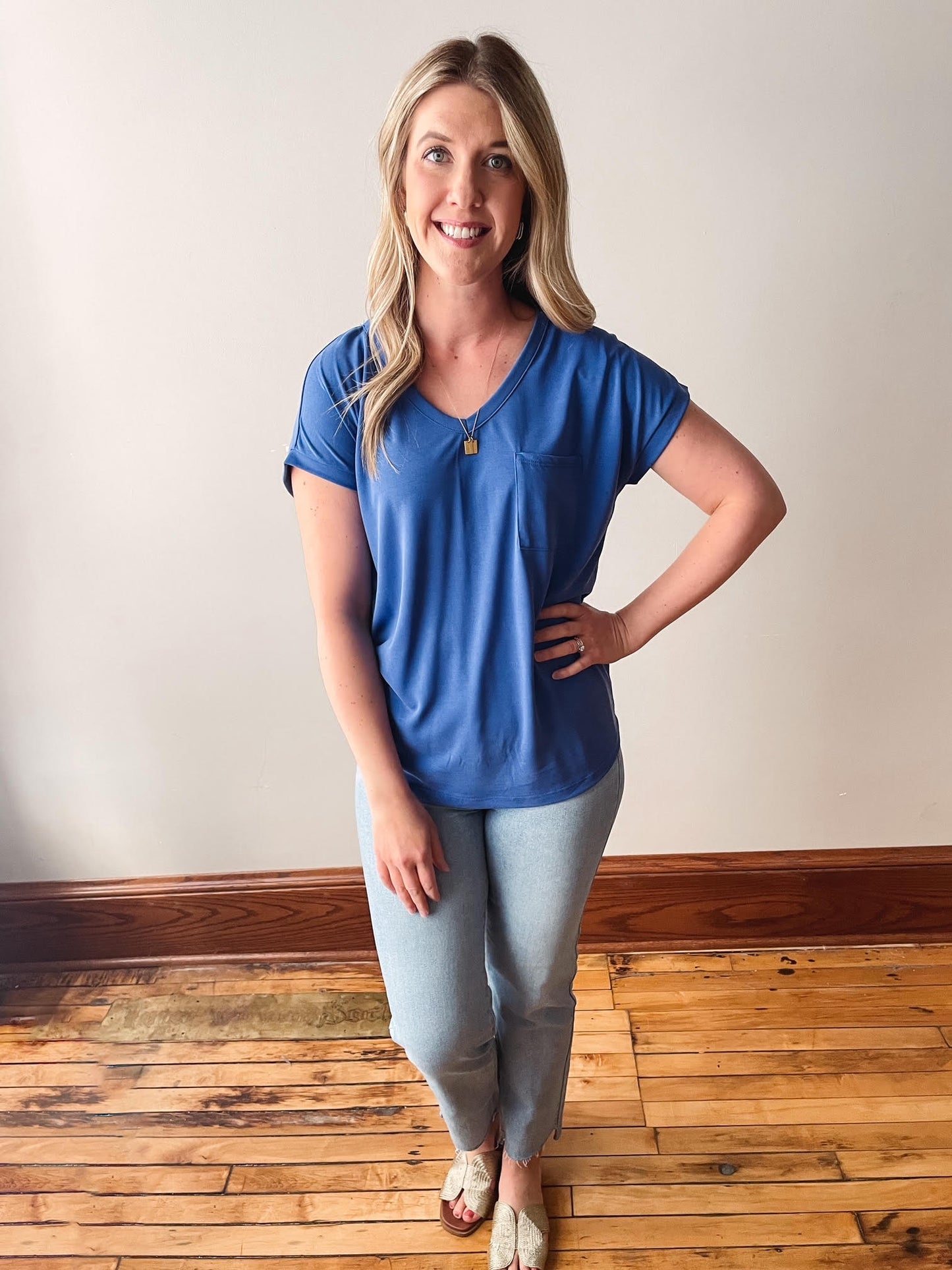 Emily Royal Blue Pocket Tee