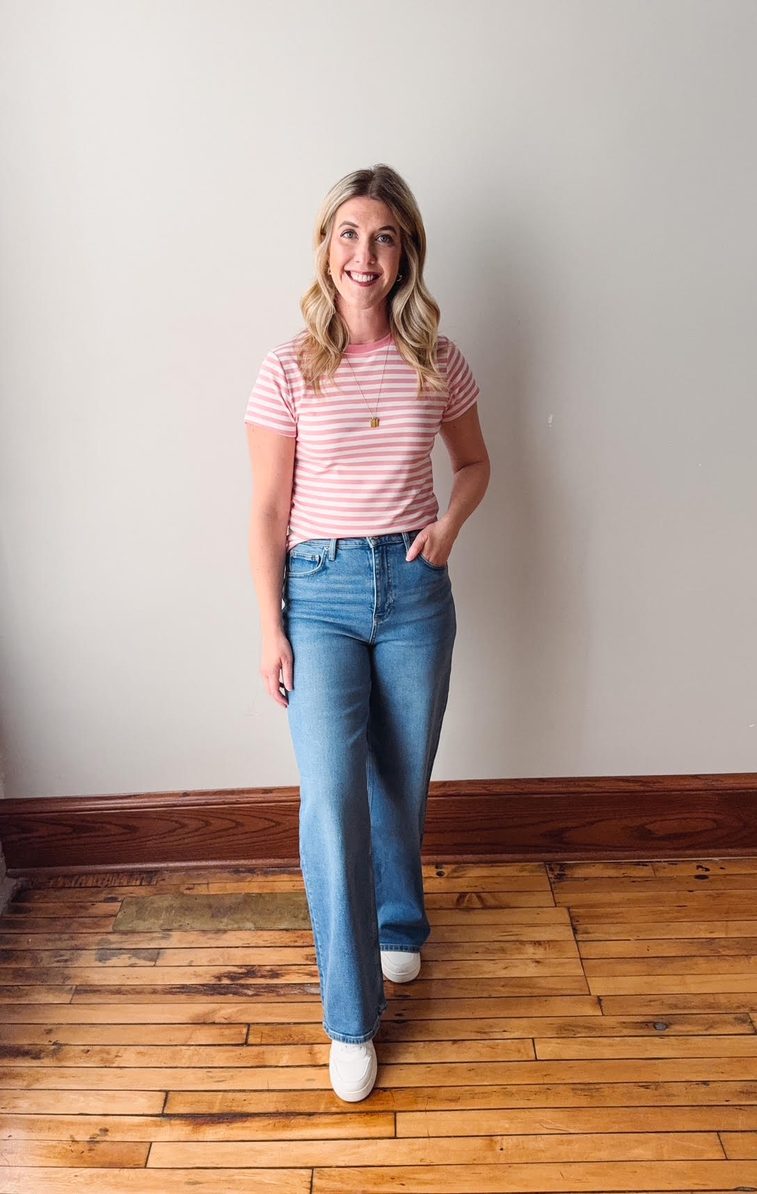 Maria Ginger + White Striped Tee