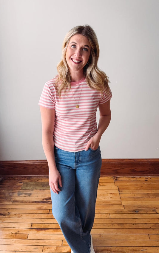 Maria Ginger + White Striped Tee