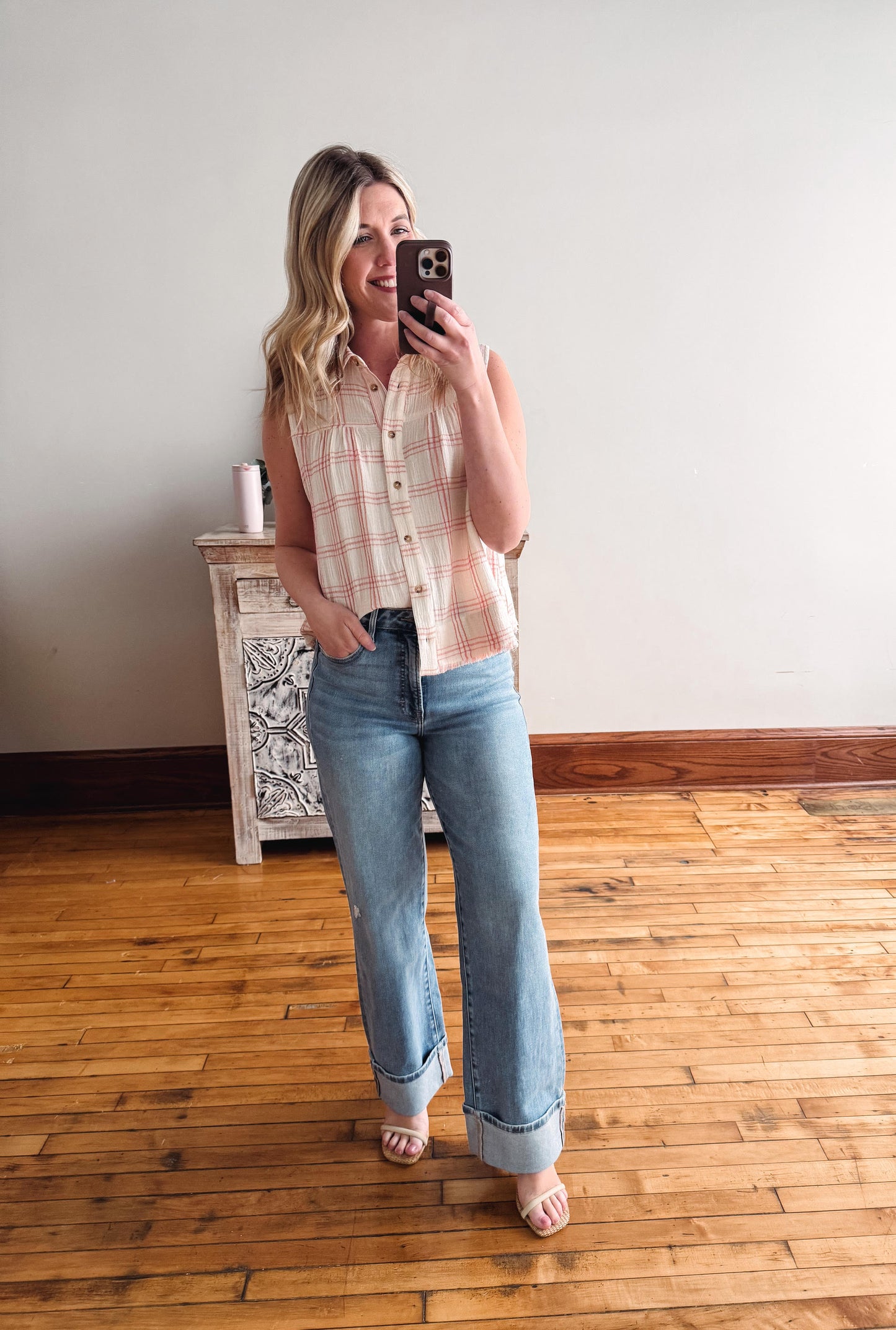 Reese Red Plaid Top