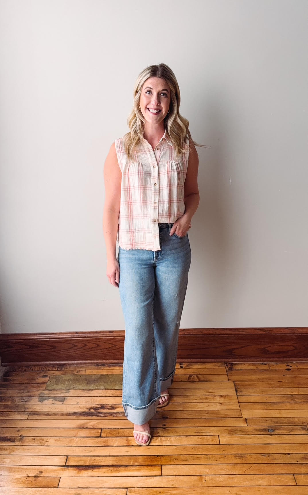 Reese Red Plaid Top