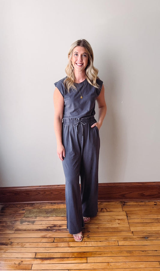 Paige Graphite Jumpsuit