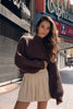 Arden Chocolate Cropped Knit Sweater