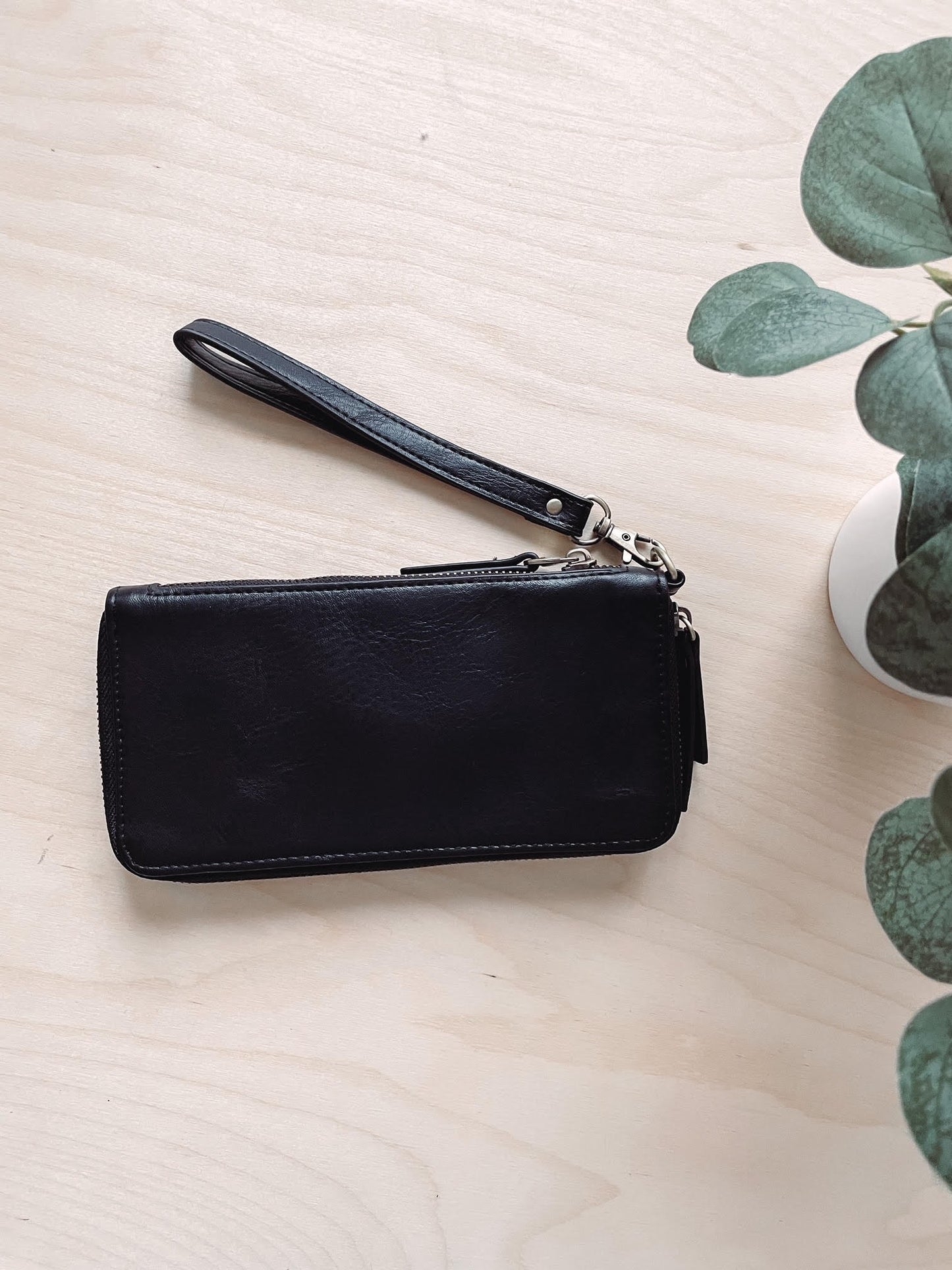 Chloe Black Zip Around Wallet + Wristlet