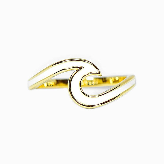 Gold Enameled Wave Ring