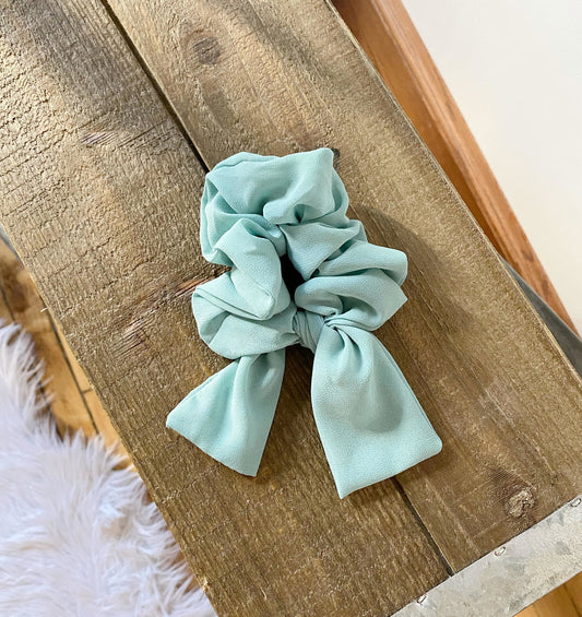 Sea Green Bow Scrunchie