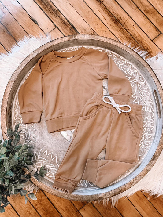 Mini Threads Tan Jogger Set