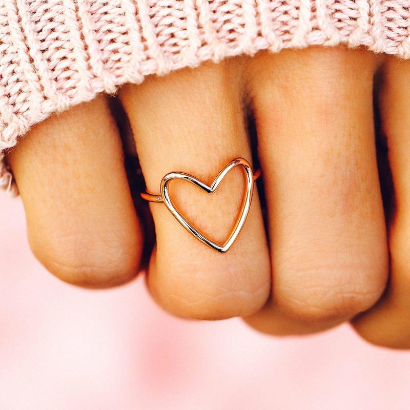 Rose Gold Statement Heart Ring