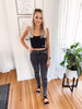 Black Side Cutout Crop Top